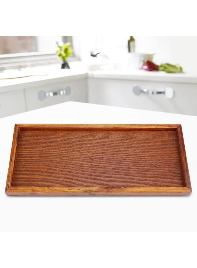 دوغي صينية تقديم قهوة، صينية خشبية، صينية شاي خشبية مستطيلة، طبق فواكه ووجبات خفيفة وحلويات، صينية طاولة قهوة، منظم لسطح الطاولة لمطبخك وديكور المنزل - Image 3